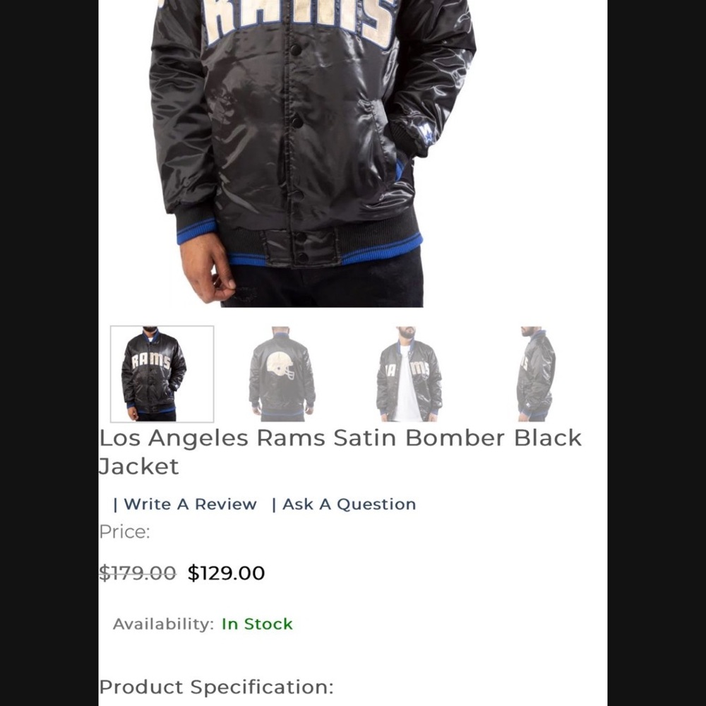 STARTER Black Bomber Jacket with White Accents